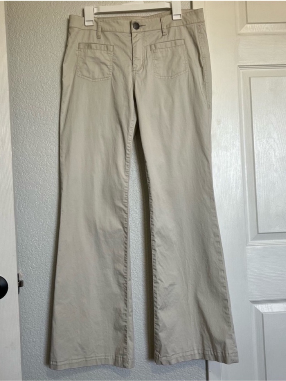 CAbi Sandy Beige Flare Leg Pants